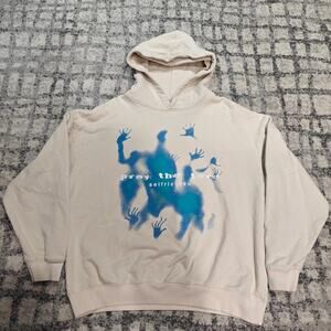 Aelfric Eden Pray The Lord Graphic Hoodie Cream Beige Oversized Streetwear XL